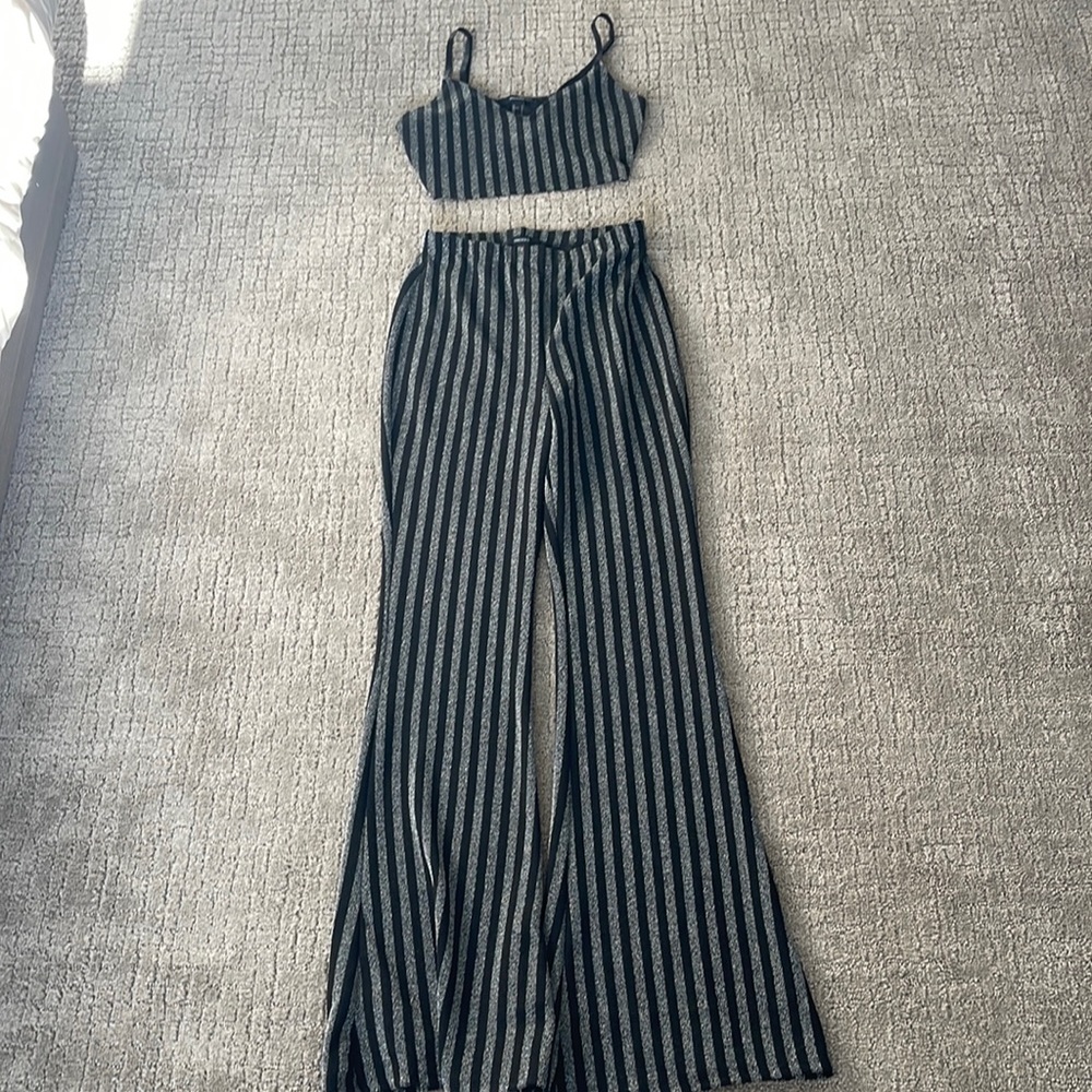 Sparkly flare pant and tank set